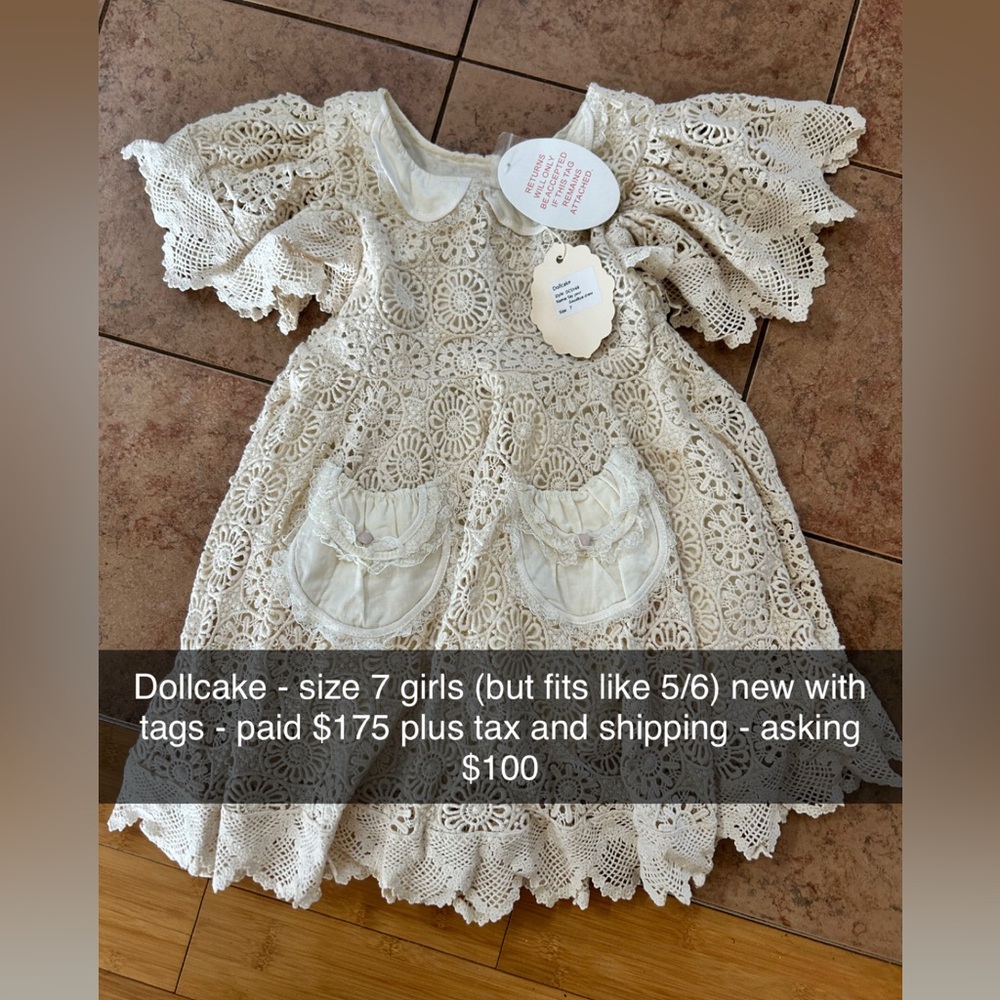Dollcake Cream Floral Lace Dress